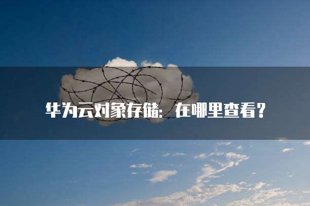 华为云对象存储:在哪里查看?