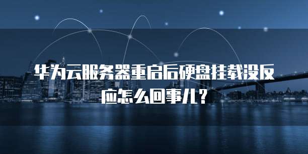 华为云服务器重启后硬盘挂载没反应怎么回事儿?