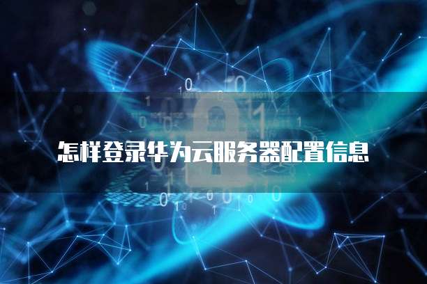 怎样登录华为云服务器配置信息