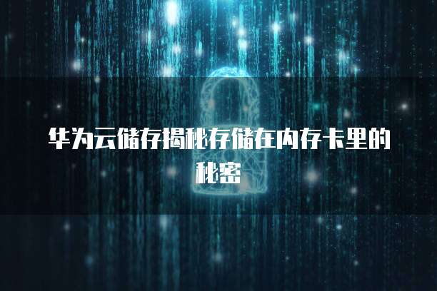 华为云储存揭秘存储在内存卡里的秘密