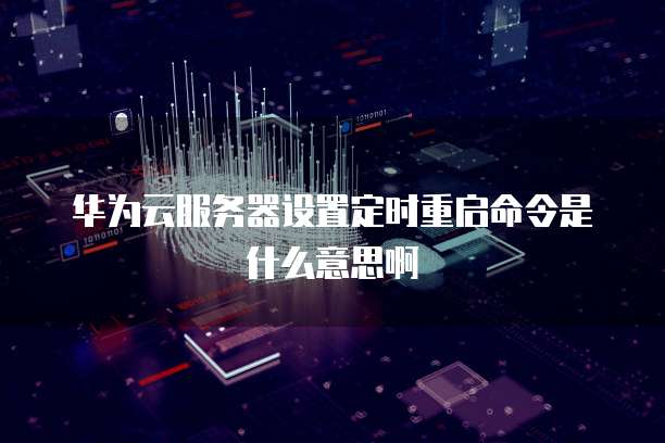 华为云服务器设置定时重启命令是什么意思啊