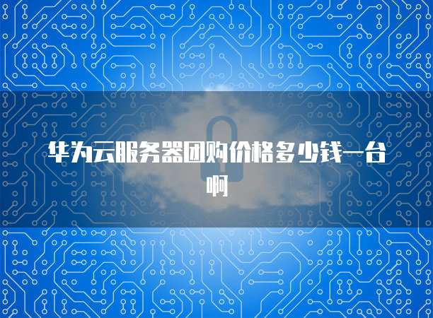华为云服务器团购价格多少钱一台啊