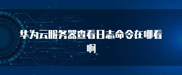 华为云服务器查看日志命令在哪看啊