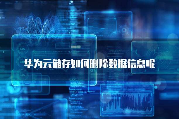 华为云储存如何删除数据信息呢