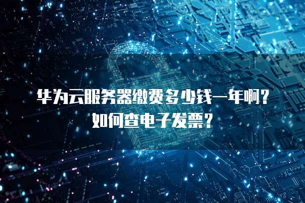 华为云服务器缴费多少钱一年啊?如何查电子发票?