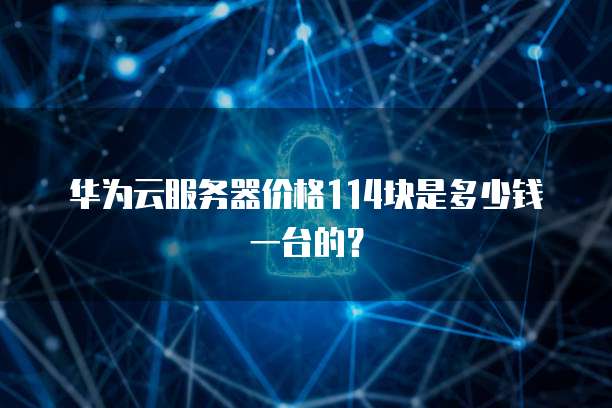 华为云服务器价格114块是多少钱一台的?