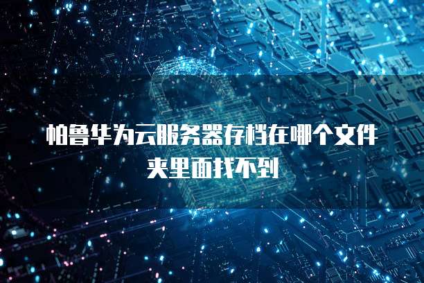 帕鲁华为云服务器存档在哪个文件夹里面找不到