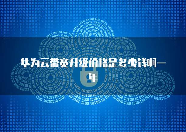华为云带宽升级价格是多少钱啊一年