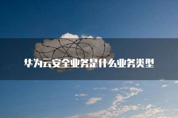 华为云安全业务是什么业务类型
