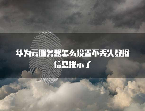 华为云服务器怎么设置不丢失数据信息提示了
