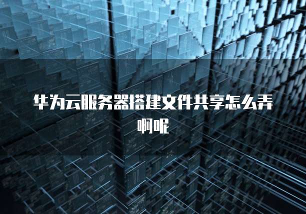 华为云服务器搭建文件共享怎么弄啊呢
