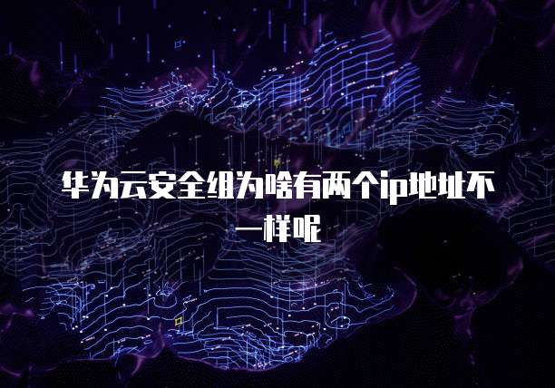华为云安全组为啥有两个ip地址不一样呢