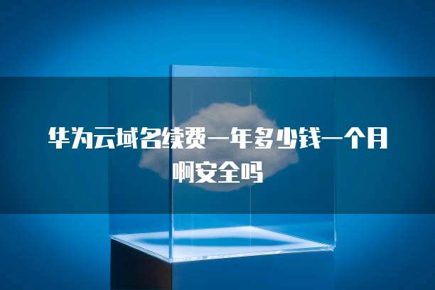 华为云域名续费一年多少钱一个月啊安全吗