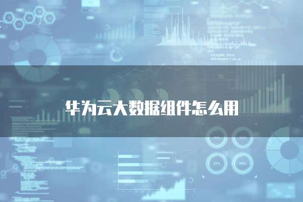华为云大数据组件怎么用