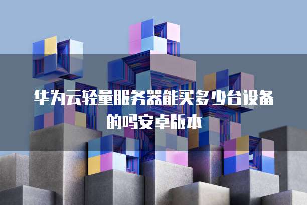 华为云轻量服务器能买多少台设备的吗安卓版本