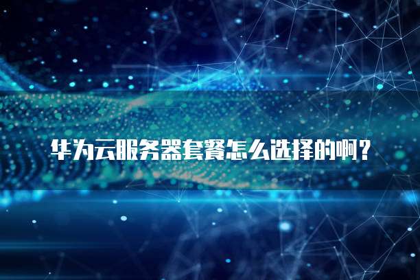 华为云服务器套餐怎么选择的啊?