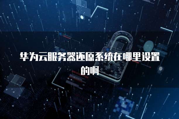 华为云服务器还原系统在哪里设置的啊