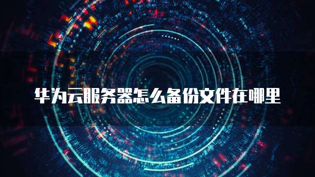 华为云服务器怎么备份文件在哪里