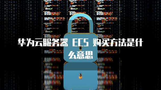 华为云服务器 ECS 购买方法是什么意思