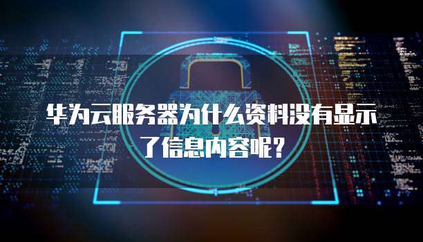 华为云服务器为什么资料没有显示了信息内容呢?