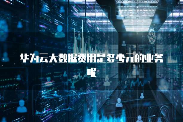 华为云大数据费用是多少元的业务呢