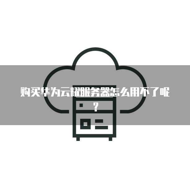 购买华为云耀服务器怎么用不了呢?