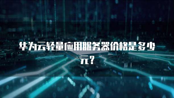 华为云轻量应用服务器价格是多少元？