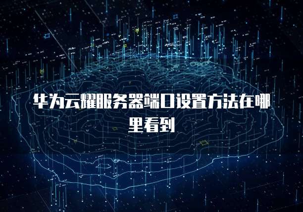 华为云耀服务器端口设置方法在哪里看到