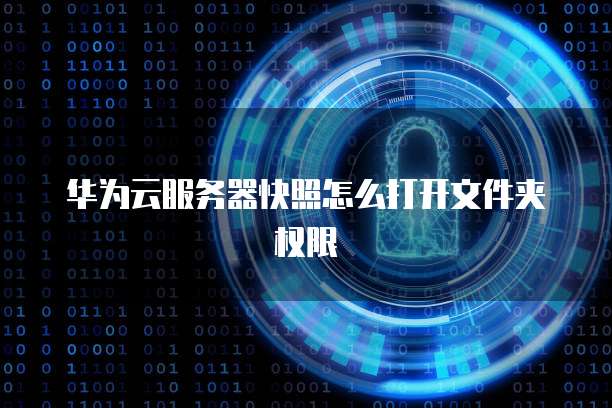 华为云服务器快照怎么打开文件夹权限