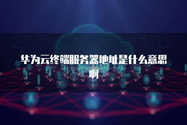 华为云终端服务器地址是什么意思啊
