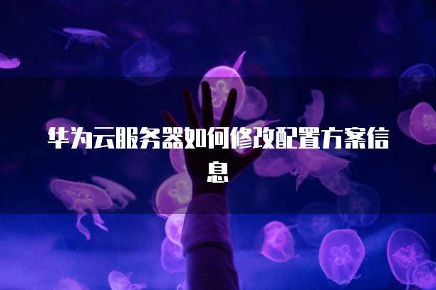 华为云服务器如何修改配置方案信息