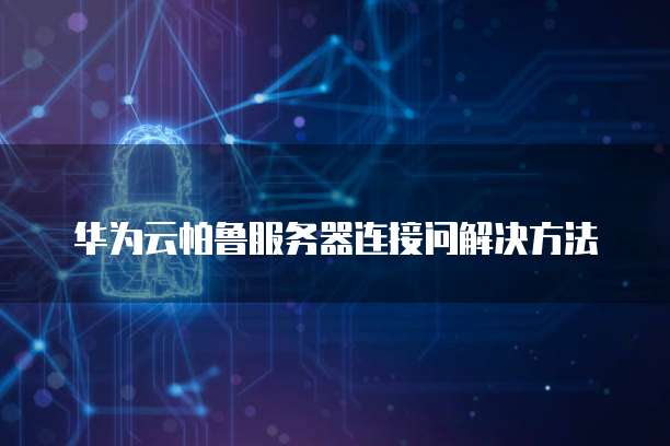 华为云帕鲁服务器连接问解决方法