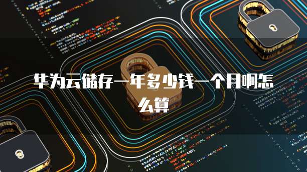 华为云储存一年多少钱一个月啊怎么算