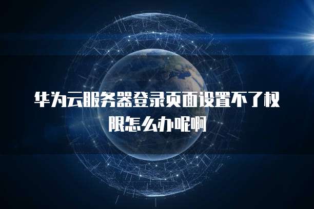 华为云服务器登录页面设置不了权限怎么办呢啊