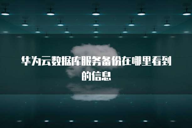 华为云数据库服务备份在哪里看到的信息