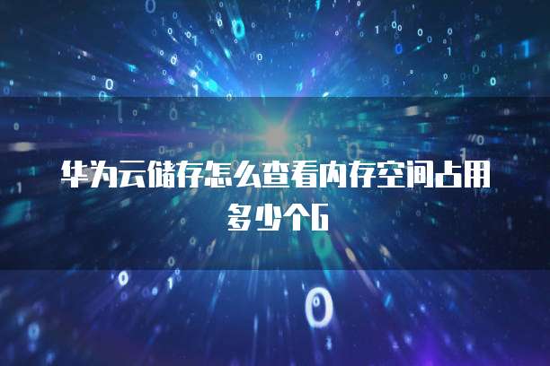 华为云储存怎么查看内存空间占用多少个G