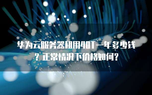 华为云服务器租用40T一年多少钱?正常情况下价格如何?