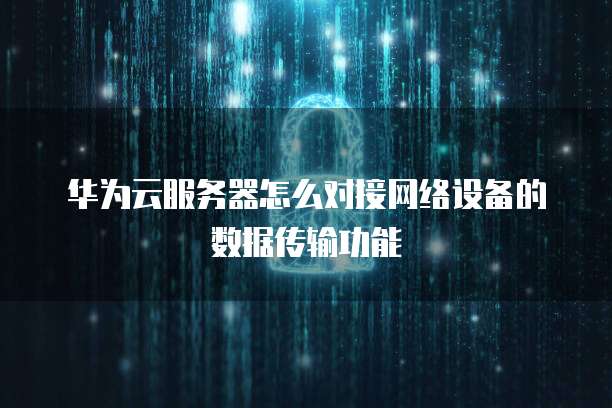 华为云服务器怎么对接网络设备的数据传输功能