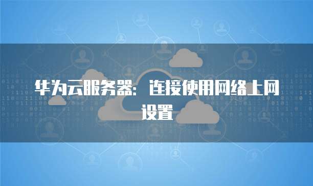 华为云服务器：连接使用网络上网设置