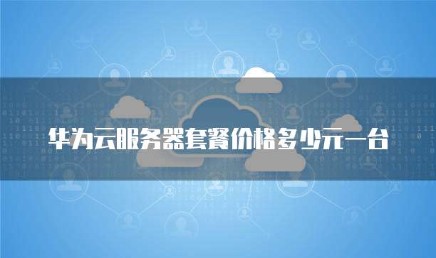 华为云服务器套餐价格多少元一台