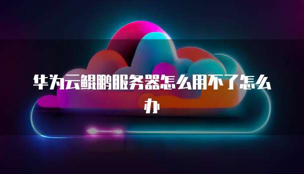 华为云鲲鹏服务器怎么用不了怎么办