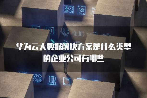 华为云大数据解决方案是什么类型的企业公司有哪些