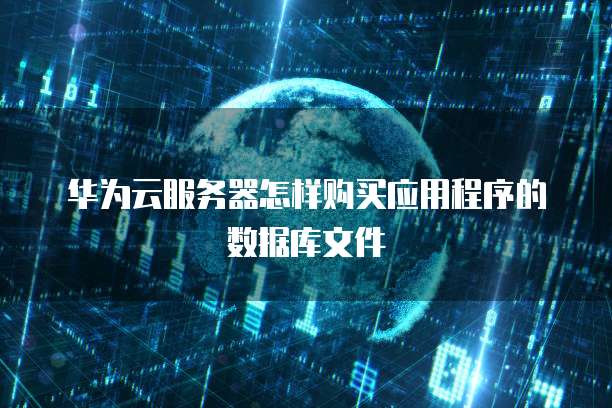 华为云服务器怎样购买应用程序的数据库文件