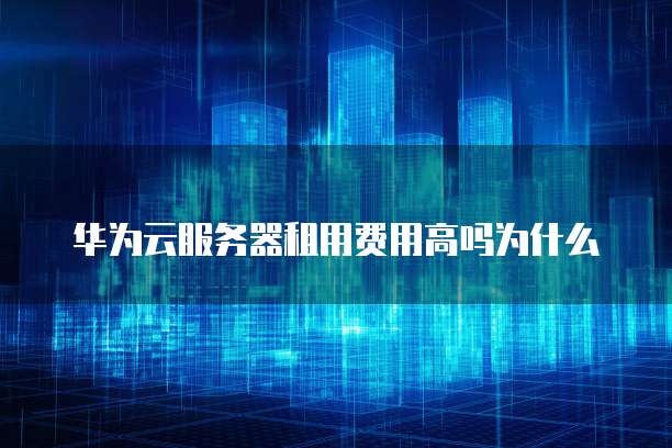 华为云服务器租用费用高吗为什么