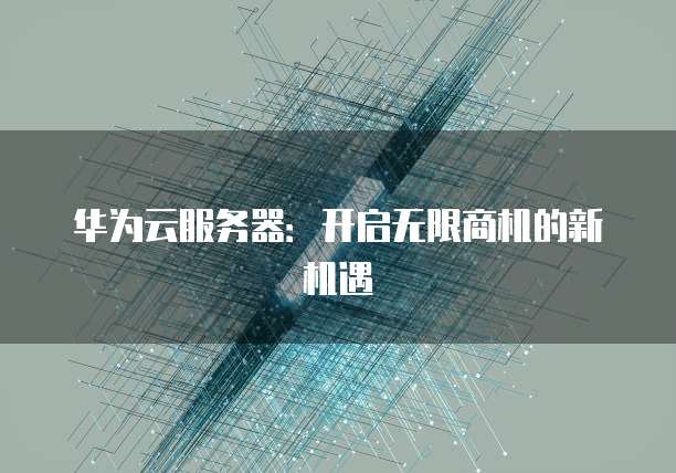 华为云服务器:开启无限商机的新机遇