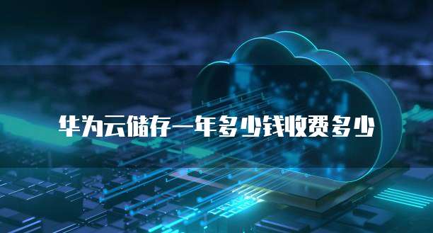 华为云储存一年多少钱收费多少