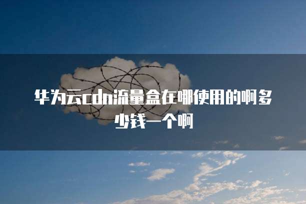 华为云cdn流量盒在哪使用的啊多少钱一个啊