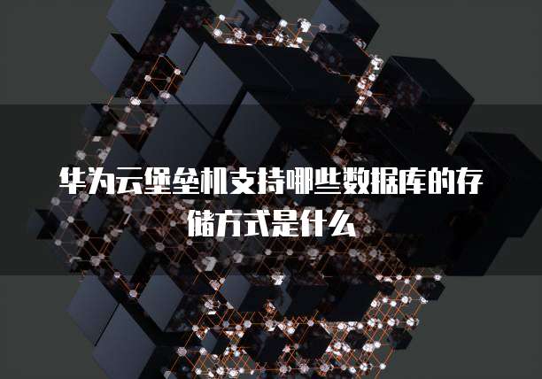 华为云堡垒机支持哪些数据库的存储方式是什么
