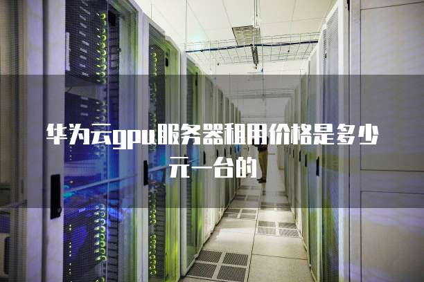 华为云gpu服务器租用价格是多少元一台的