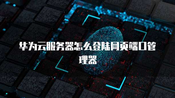 华为云服务器怎么登陆网页端口管理器